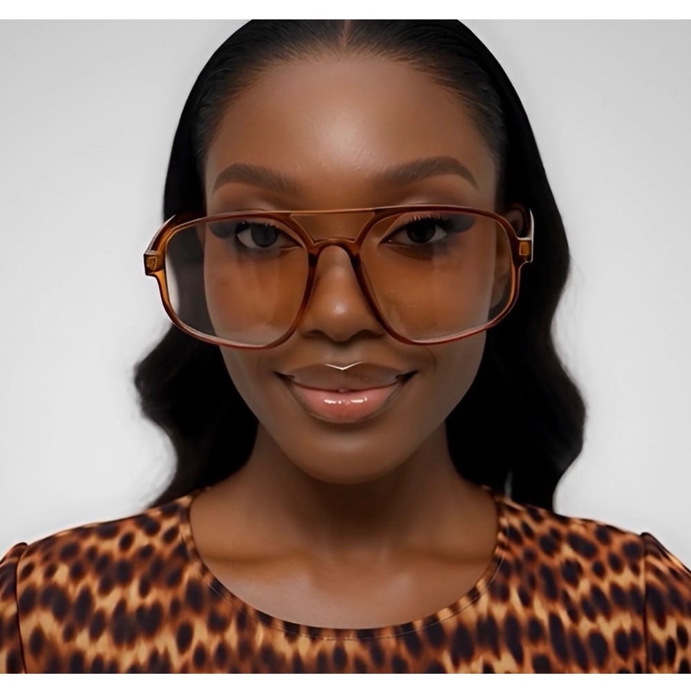 Oversized Betty Sunglasses Orange Translucent Frame Gradient Lens Women Glasses
